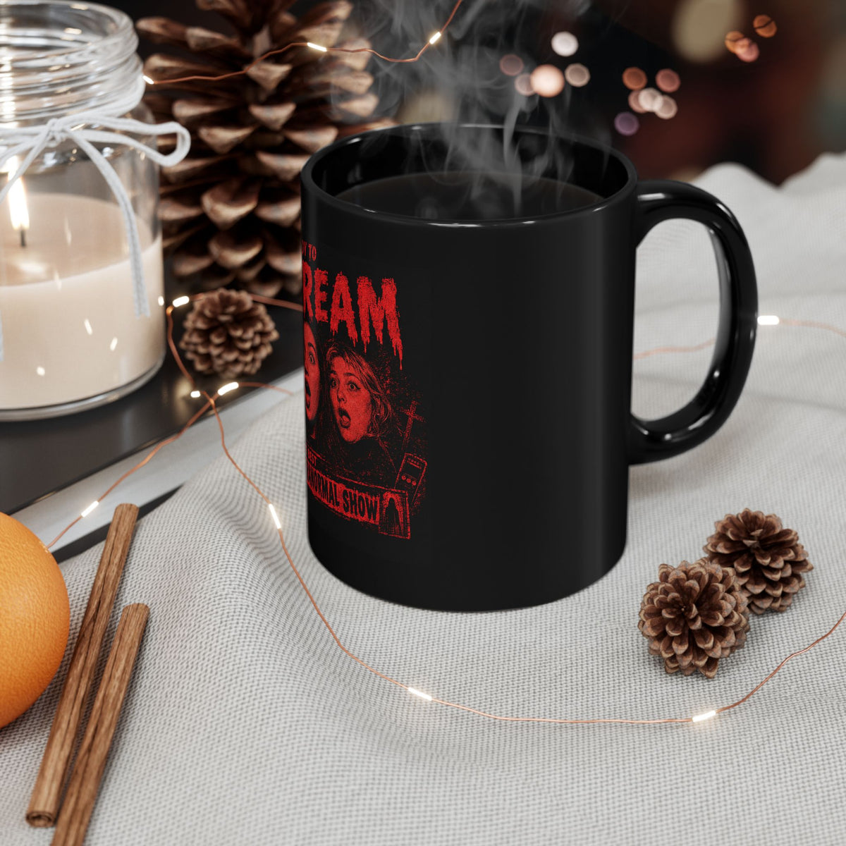 Scream Paranormal Show Black Mug — "Get Ready to Scream" Horror Coffee Cup
