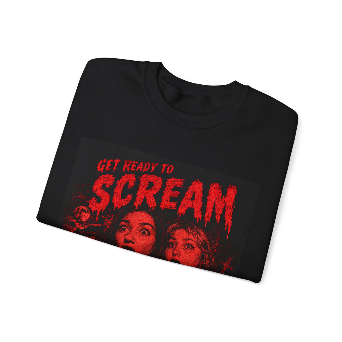 Get Ready to Scream Crewneck Sweatshirt — Retro Paranormal Show Horror Pullover